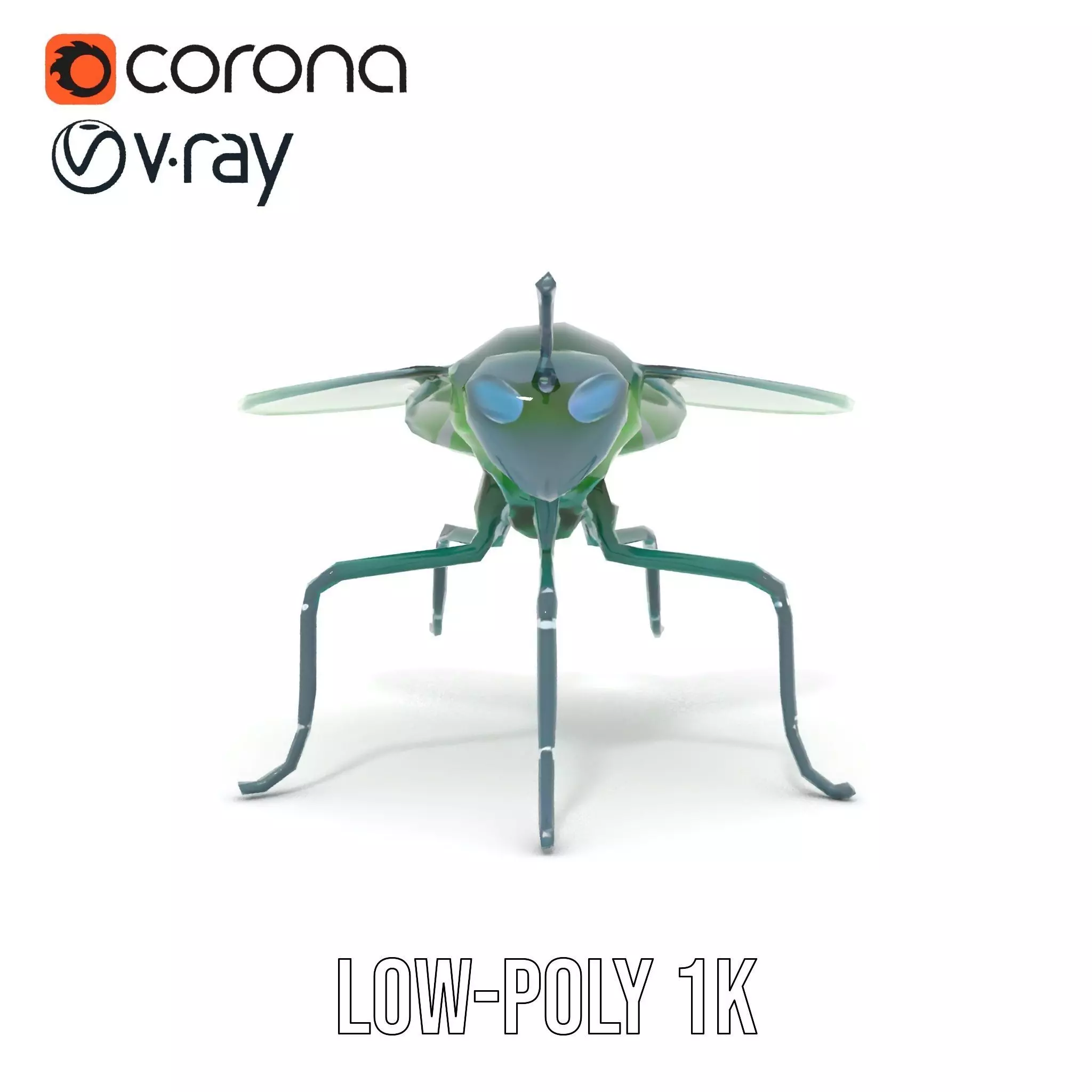 Green Cyborg Insect model pack Low-poly 3D model_28