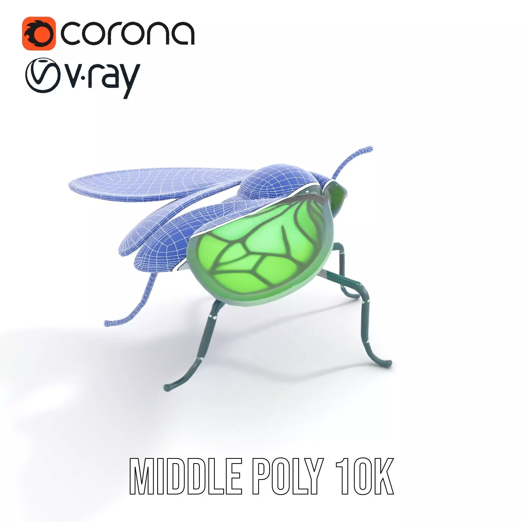Green Cyborg Insect model pack Low-poly 3D model_27