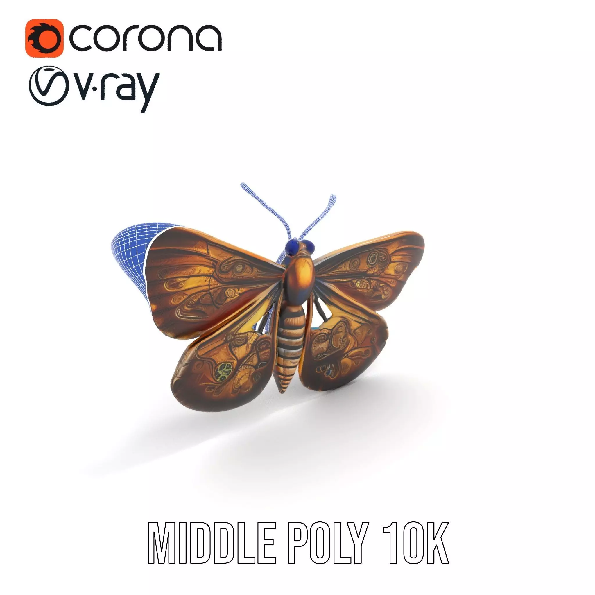 Steampunk Butterfly model pack Low-poly 3D model_13