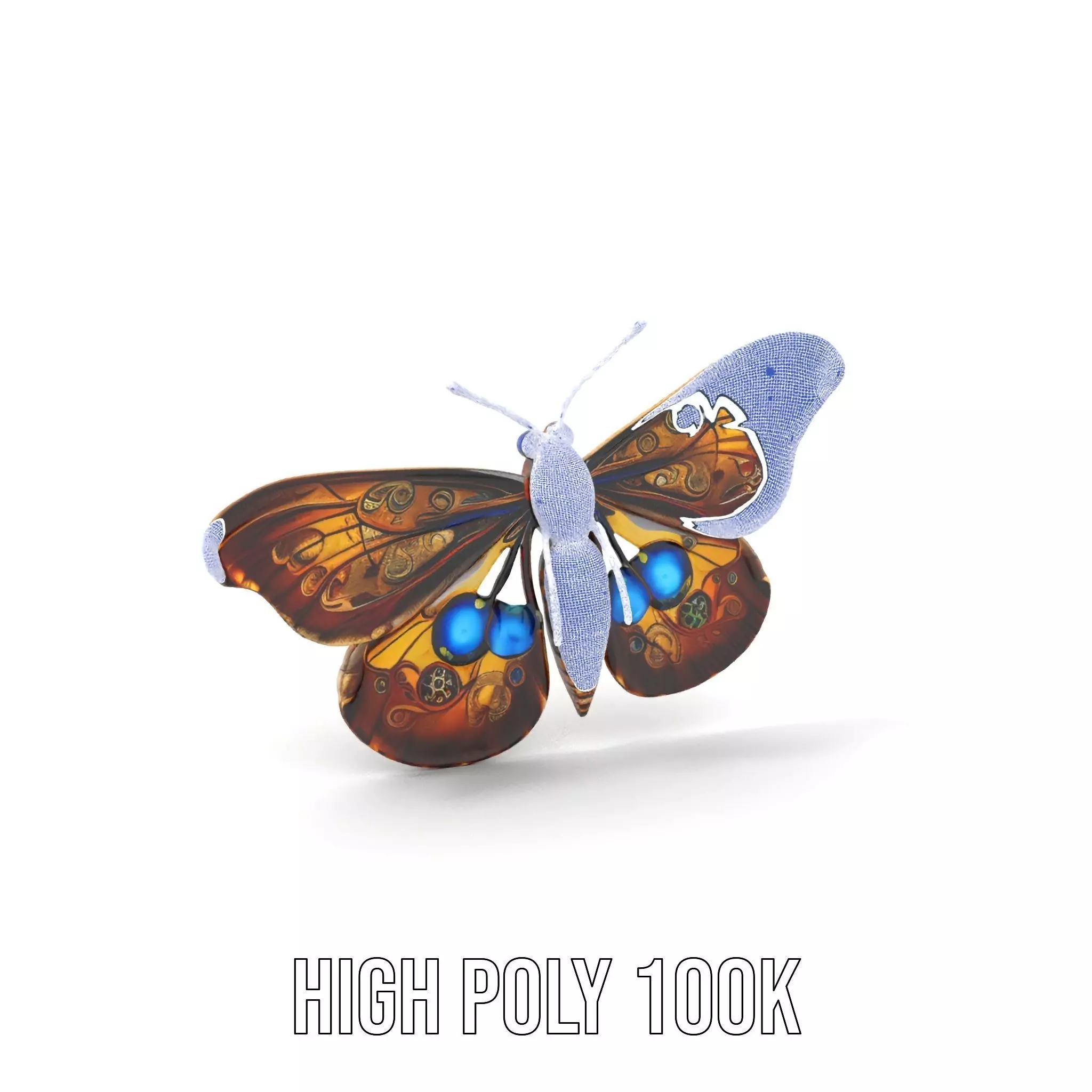 Steampunk Butterfly model pack Low-poly 3D model_4