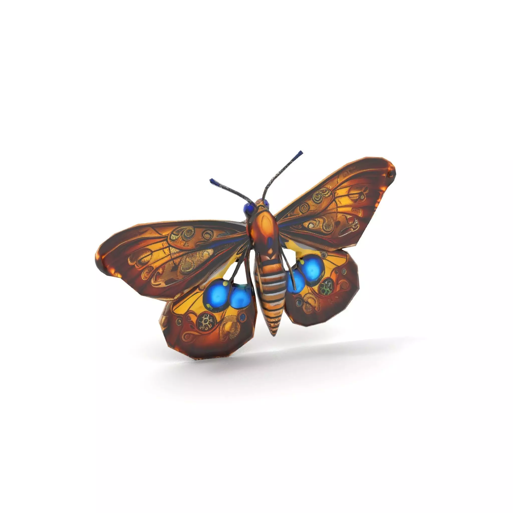 Steampunk Butterfly model pack Low-poly 3D model_9