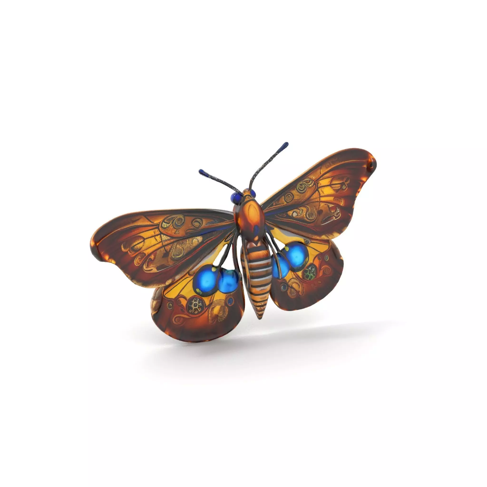 Steampunk Butterfly model pack Low-poly 3D model_0