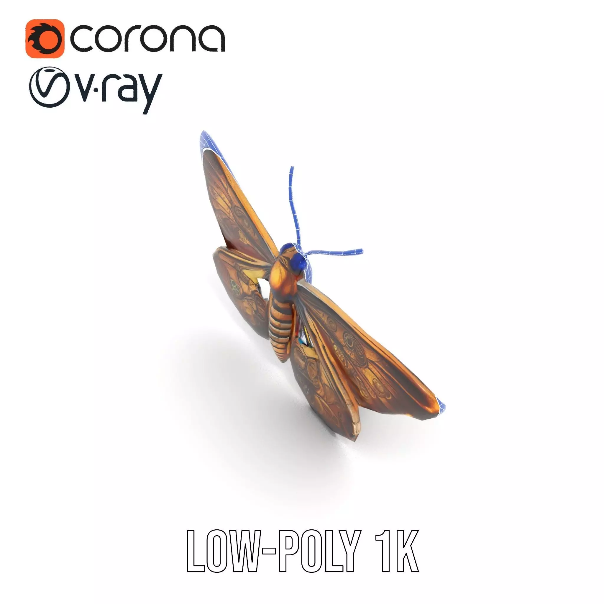 Steampunk Butterfly model pack Low-poly 3D model_19