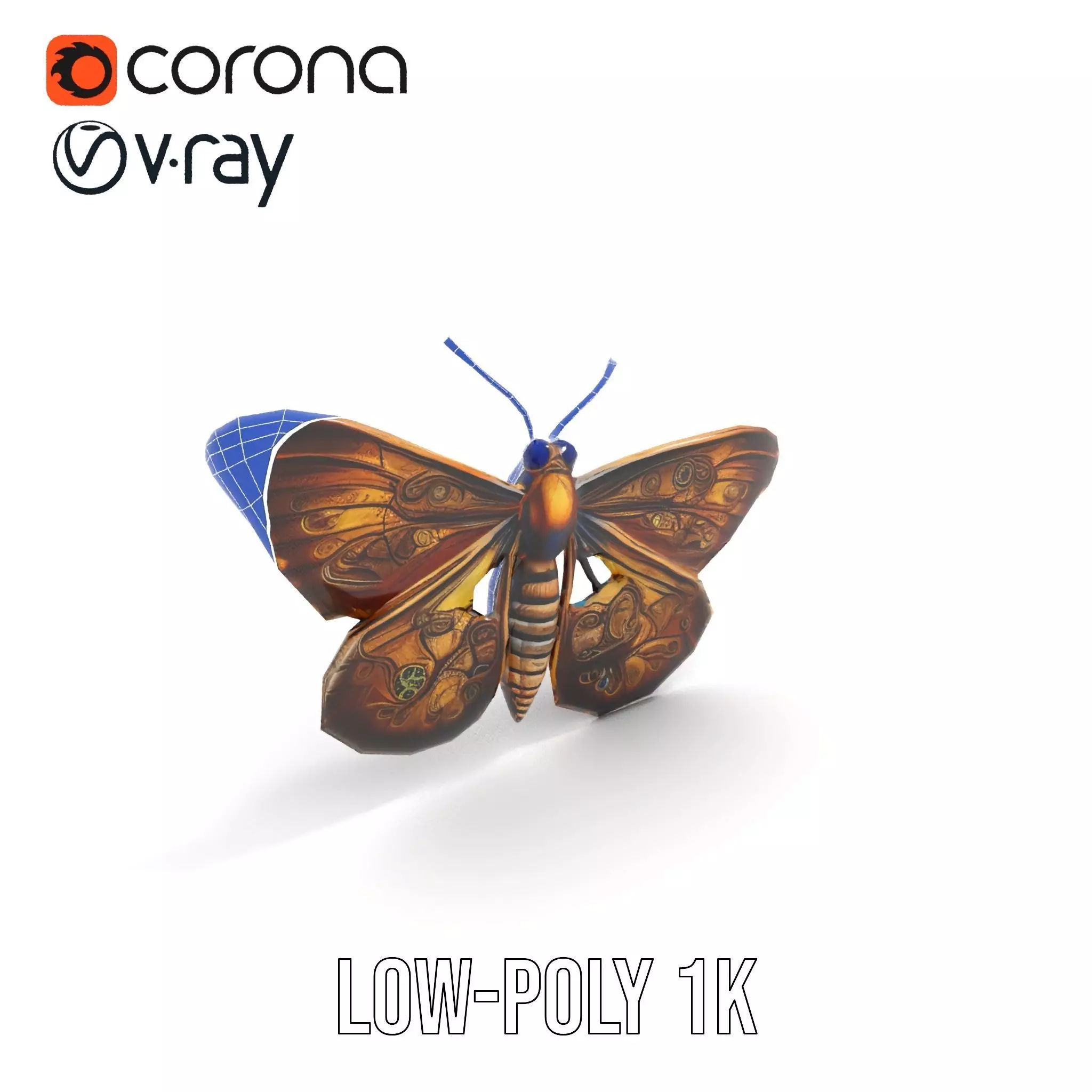 Steampunk Butterfly model pack Low-poly 3D model_25