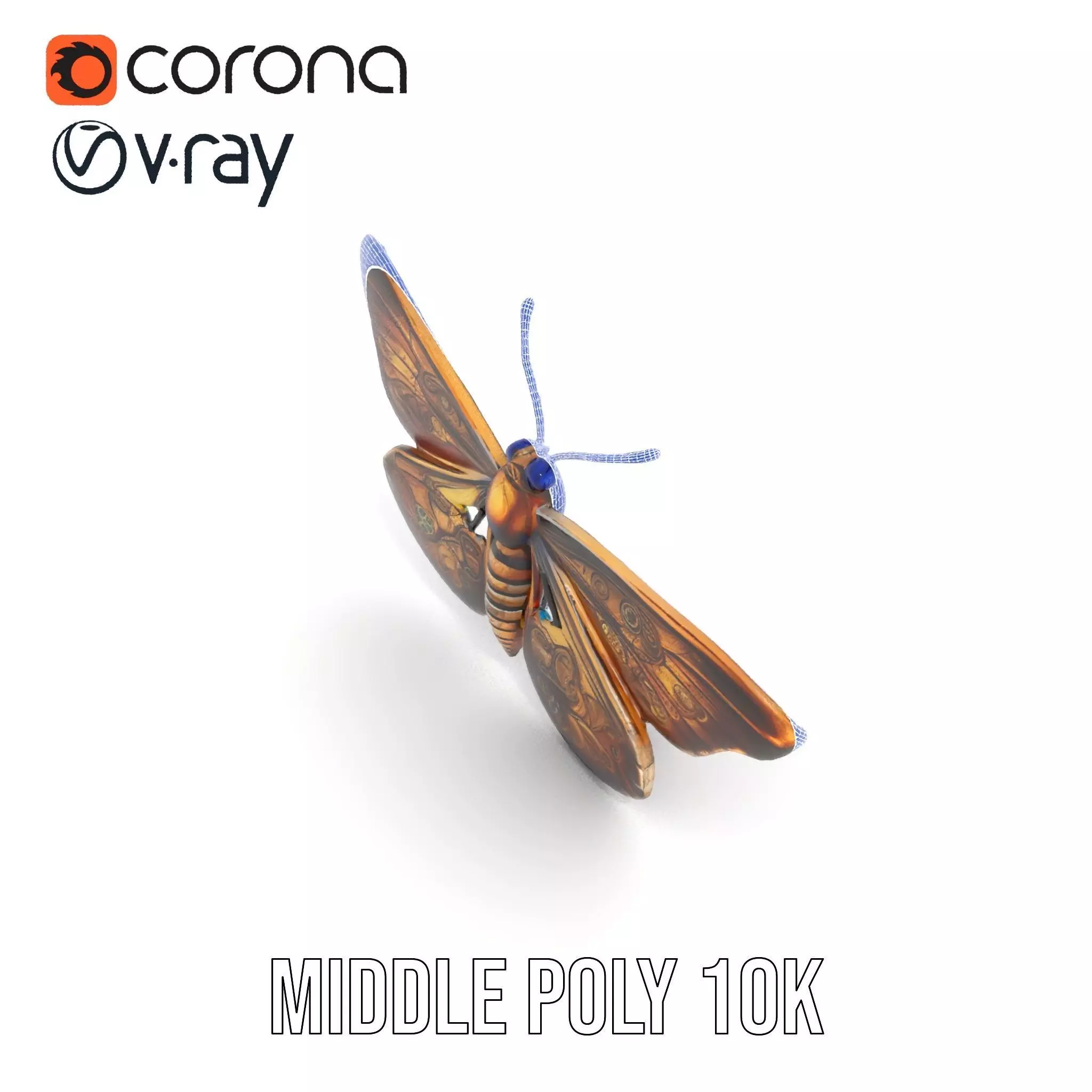 Steampunk Butterfly model pack Low-poly 3D model_15