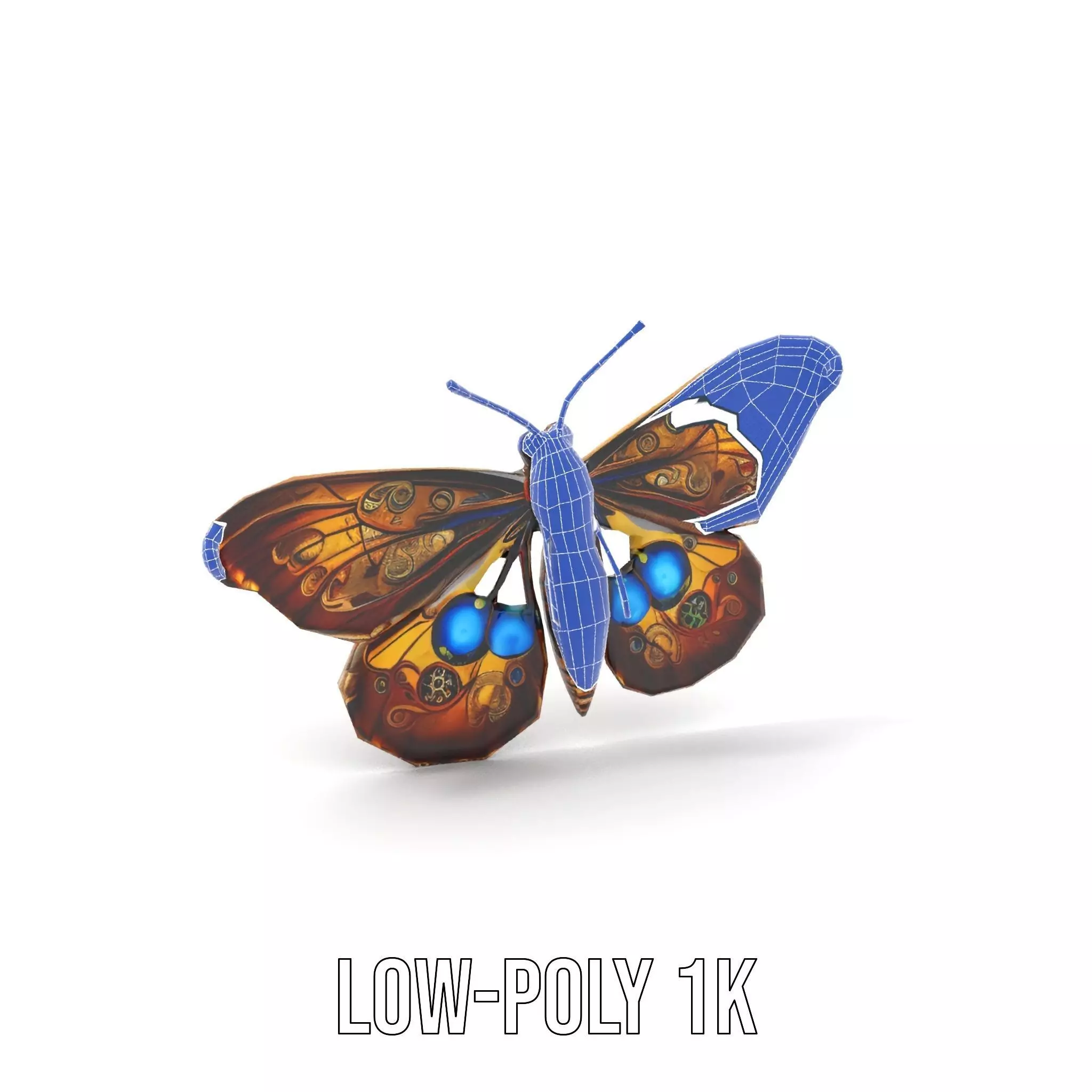 Steampunk Butterfly model pack Low-poly 3D model_12