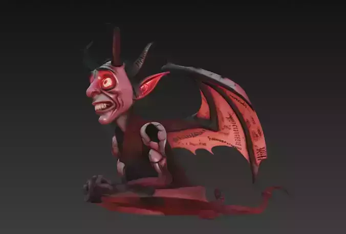 Infernal Jester - Stylized Demon Character Sculpture 3D print model