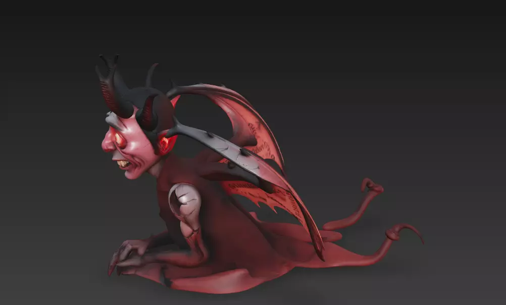 Infernal Jester - Stylized Demon Character Sculpture 3D print model_1
