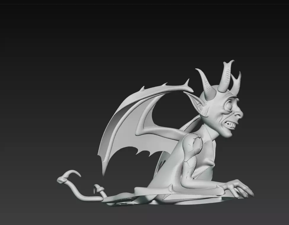 Infernal Jester - Stylized Demon Character Sculpture 3D print model_9