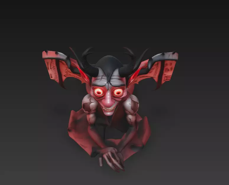 Infernal Jester - Stylized Demon Character Sculpture 3D print model_2