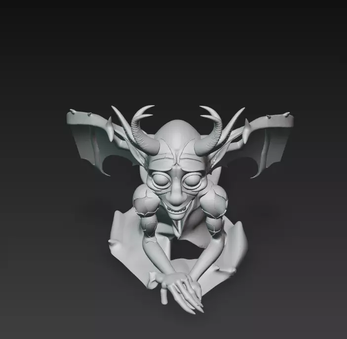 Infernal Jester - Stylized Demon Character Sculpture 3D print model_6