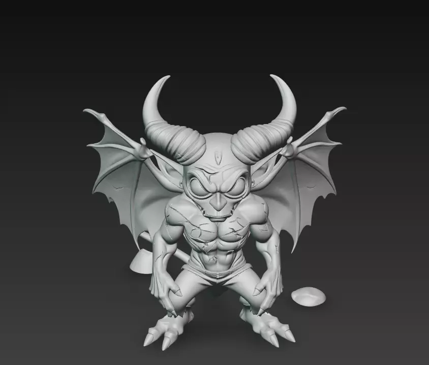 Abyss Commander - Stylized Demon Statue 3D print model_9