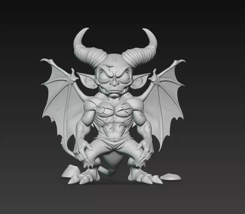 Abyss Commander - Stylized Demon Statue 3D print model_7