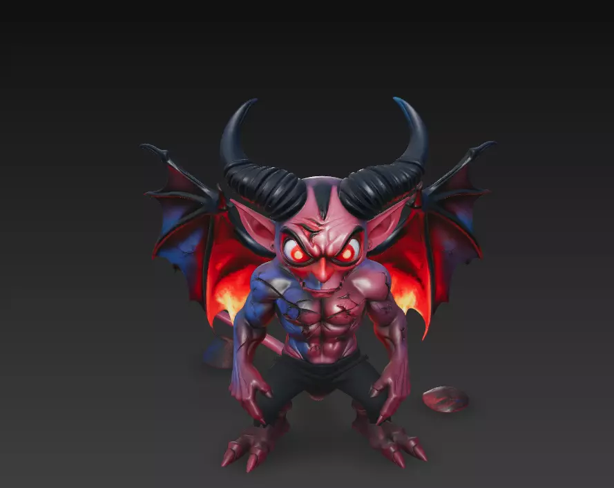 Abyss Commander - Stylized Demon Statue 3D print model_1