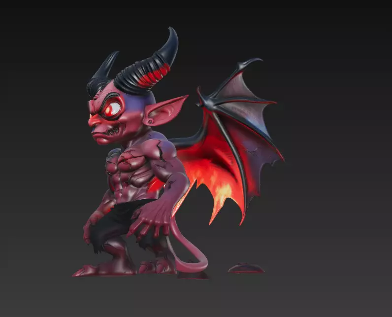 Abyss Commander - Stylized Demon Statue 3D print model_2