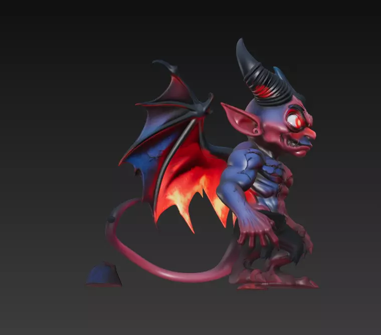 Abyss Commander - Stylized Demon Statue 3D print model_4
