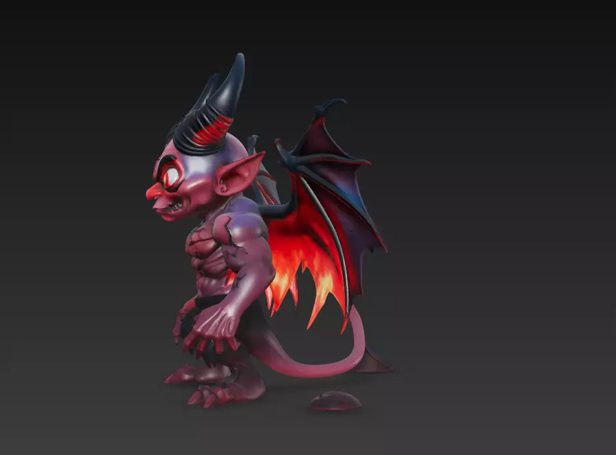 Abyss Commander - Stylized Demon Statue 3D print model_3