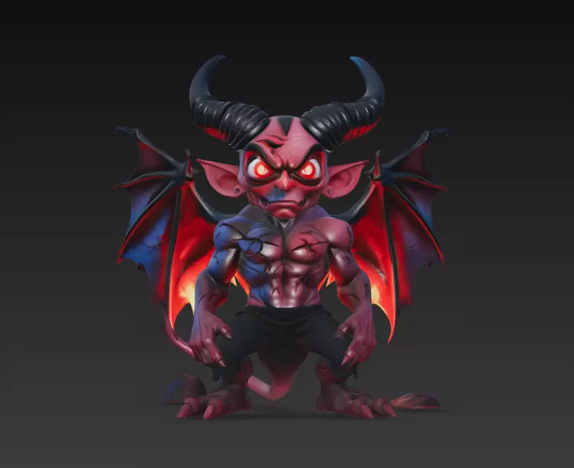 Abyss Commander - Stylized Demon Statue 3D print model_0