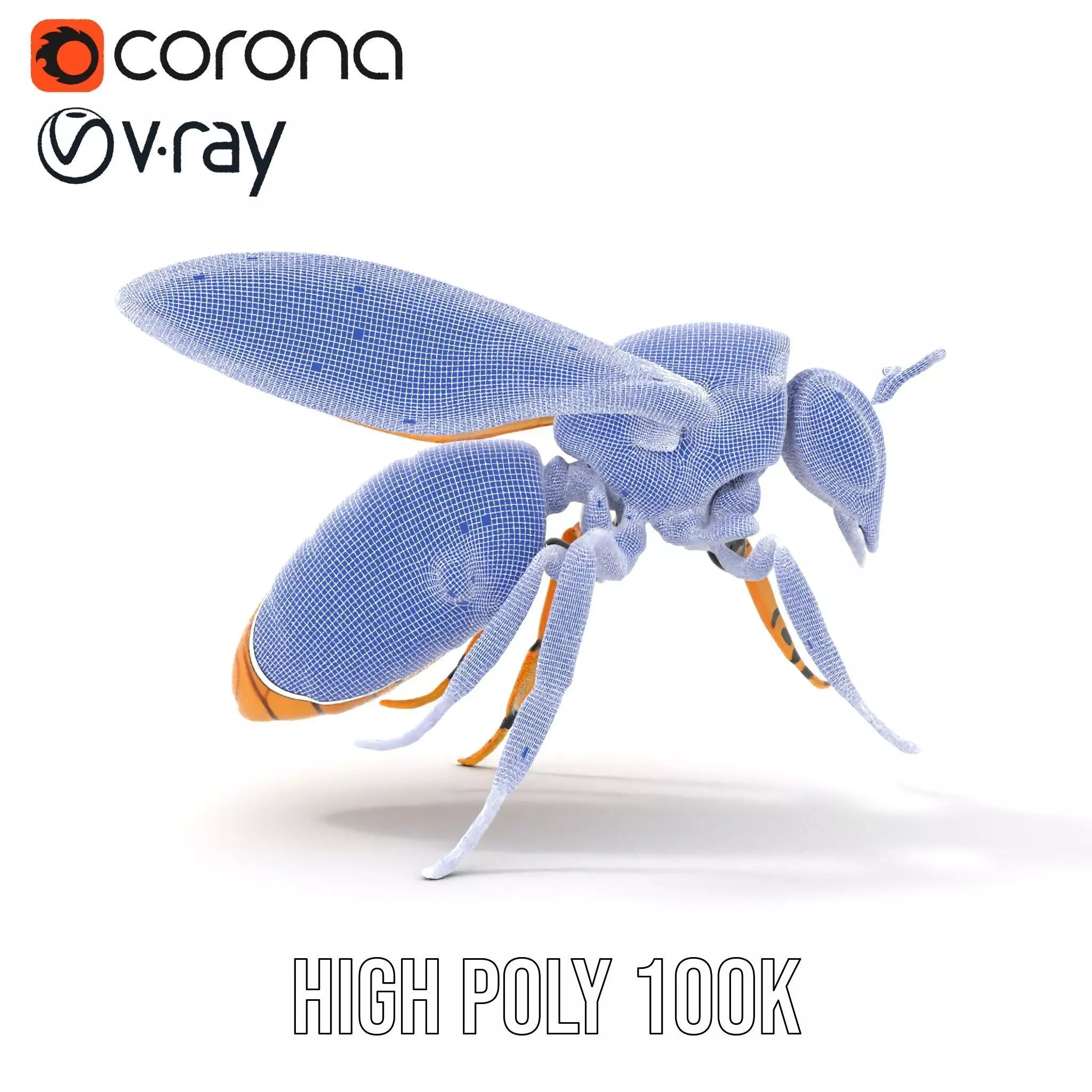Golden Robotic Bee model pack Low-poly 3D model_34