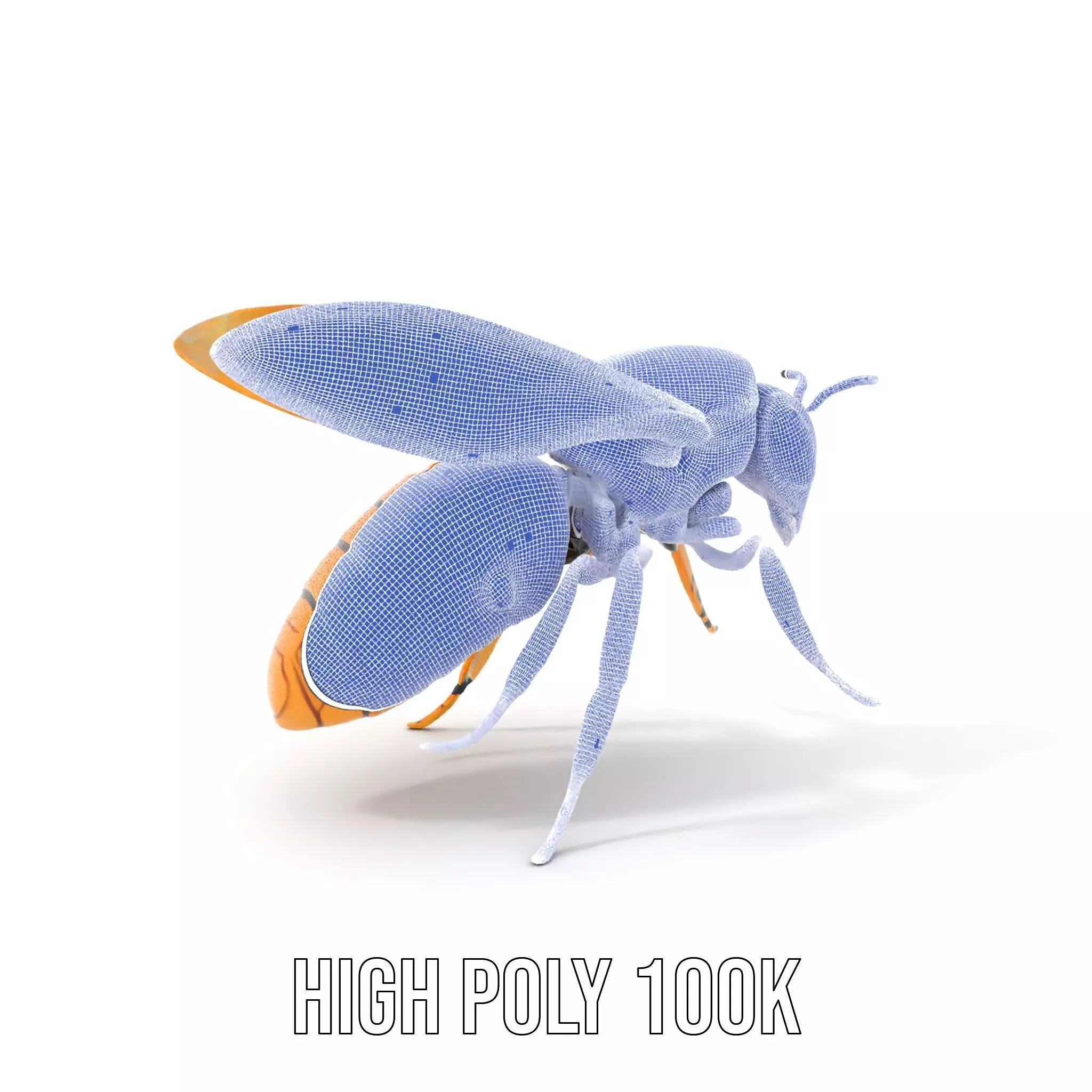Golden Robotic Bee model pack Low-poly 3D model_4