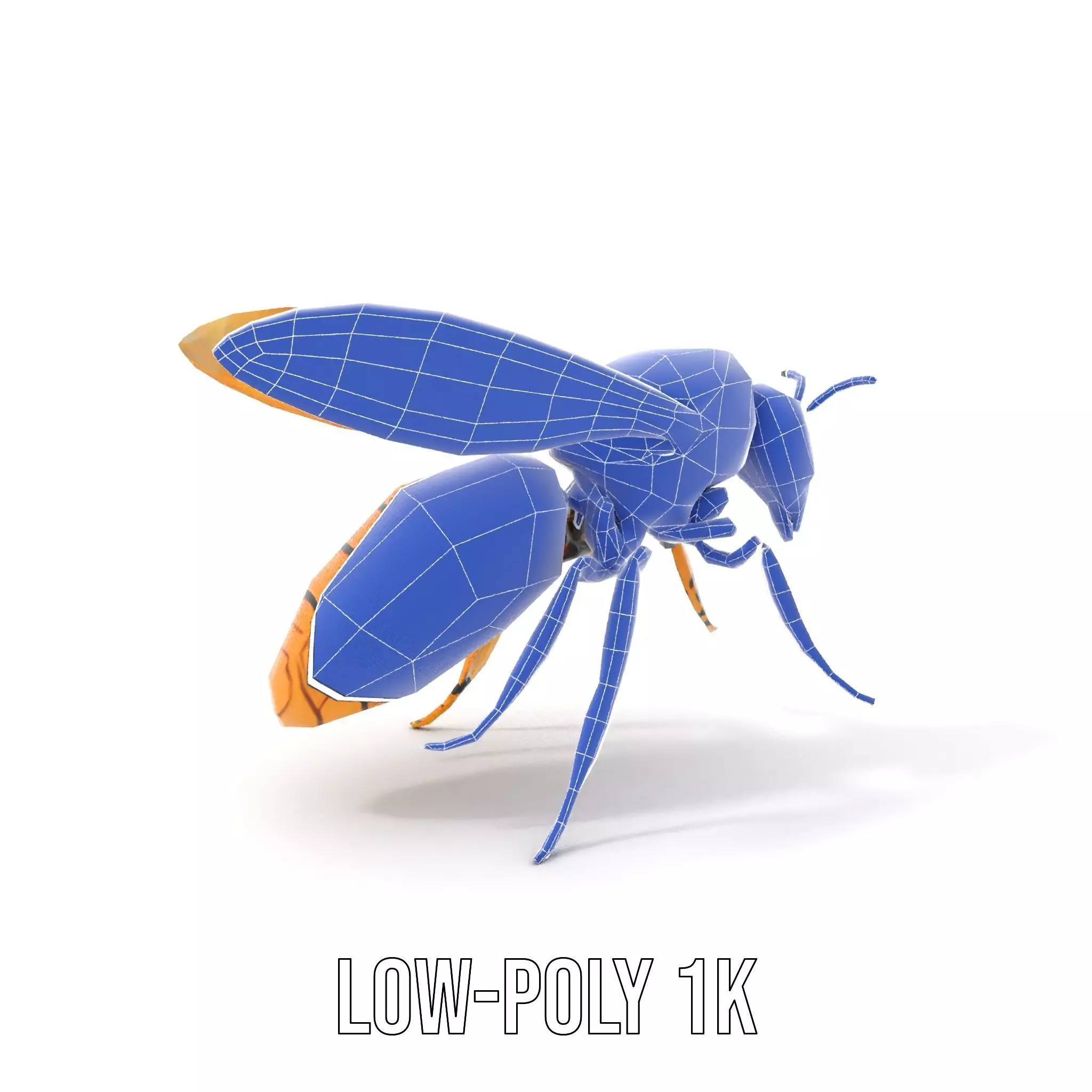 Golden Robotic Bee model pack Low-poly 3D model_25