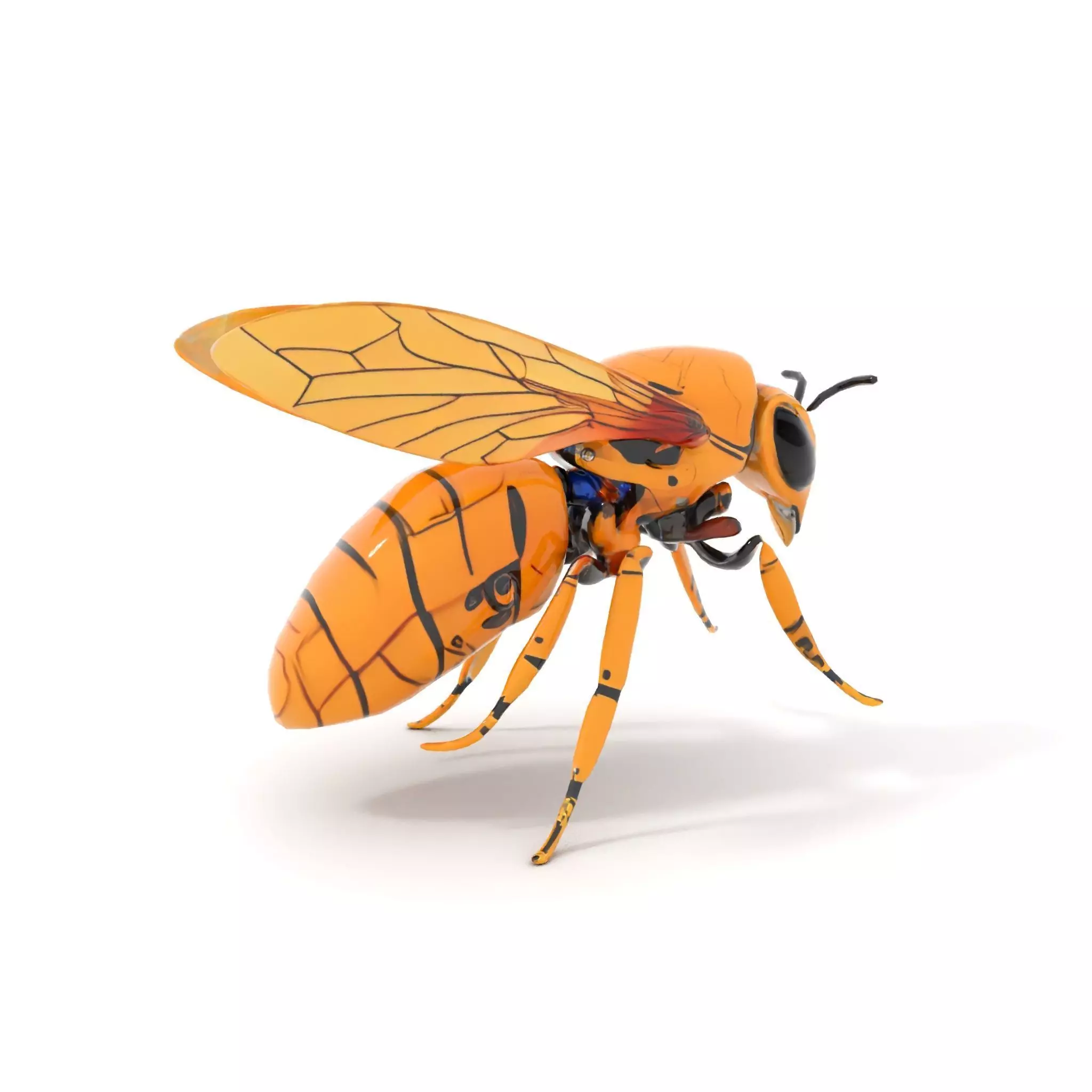 Golden Robotic Bee model pack Low-poly 3D model_16