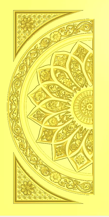 wooden door design 3D model_1