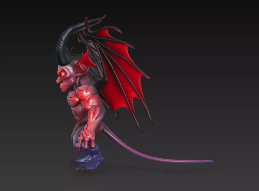 Hellspawn Warlord - Stylized Demon Sculpture 3D print model_3