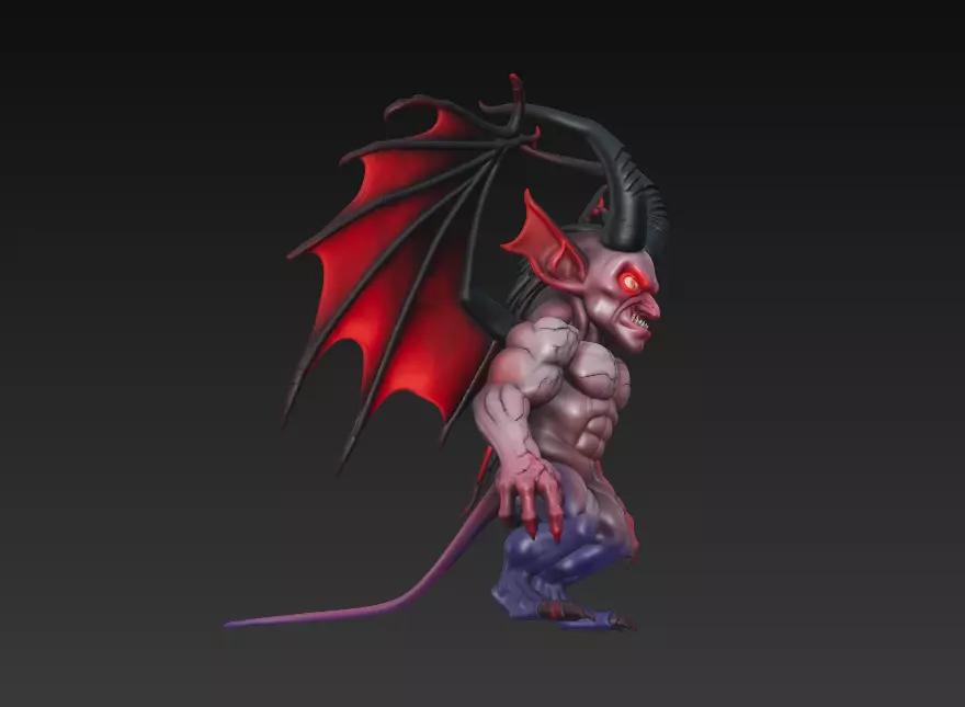 Hellspawn Warlord - Stylized Demon Sculpture 3D print model_4