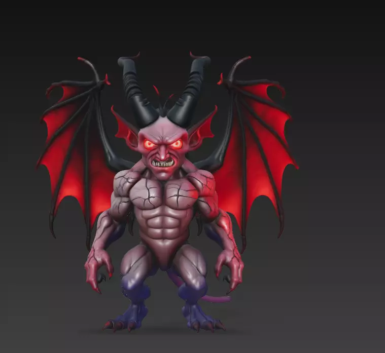 Hellspawn Warlord - Stylized Demon Sculpture 3D print model_0