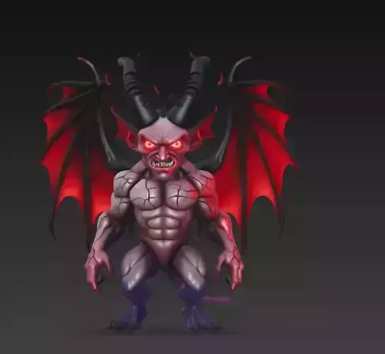 Hellspawn Warlord - Stylized Demon Sculpture 3D print model