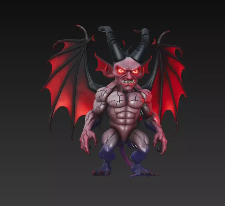 Hellspawn Warlord - Stylized Demon Sculpture 3D print model_1