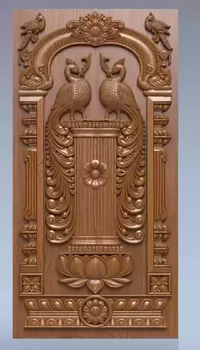 cnc design carving peaock 