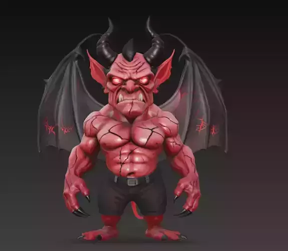 Infernal Brute - Stylized Demon Creature Sculpture 3D print model