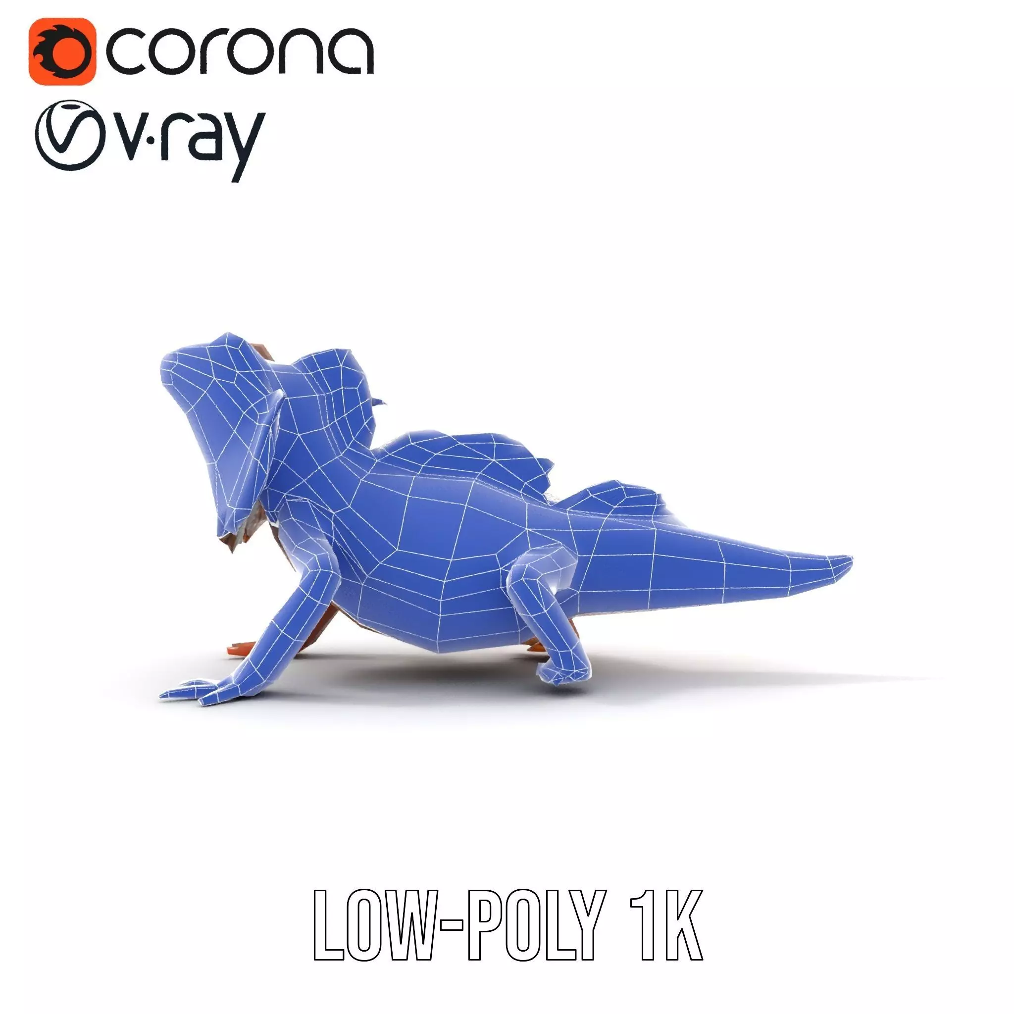 Orange Bearded Dragon model pack Low-poly 3D model_25
