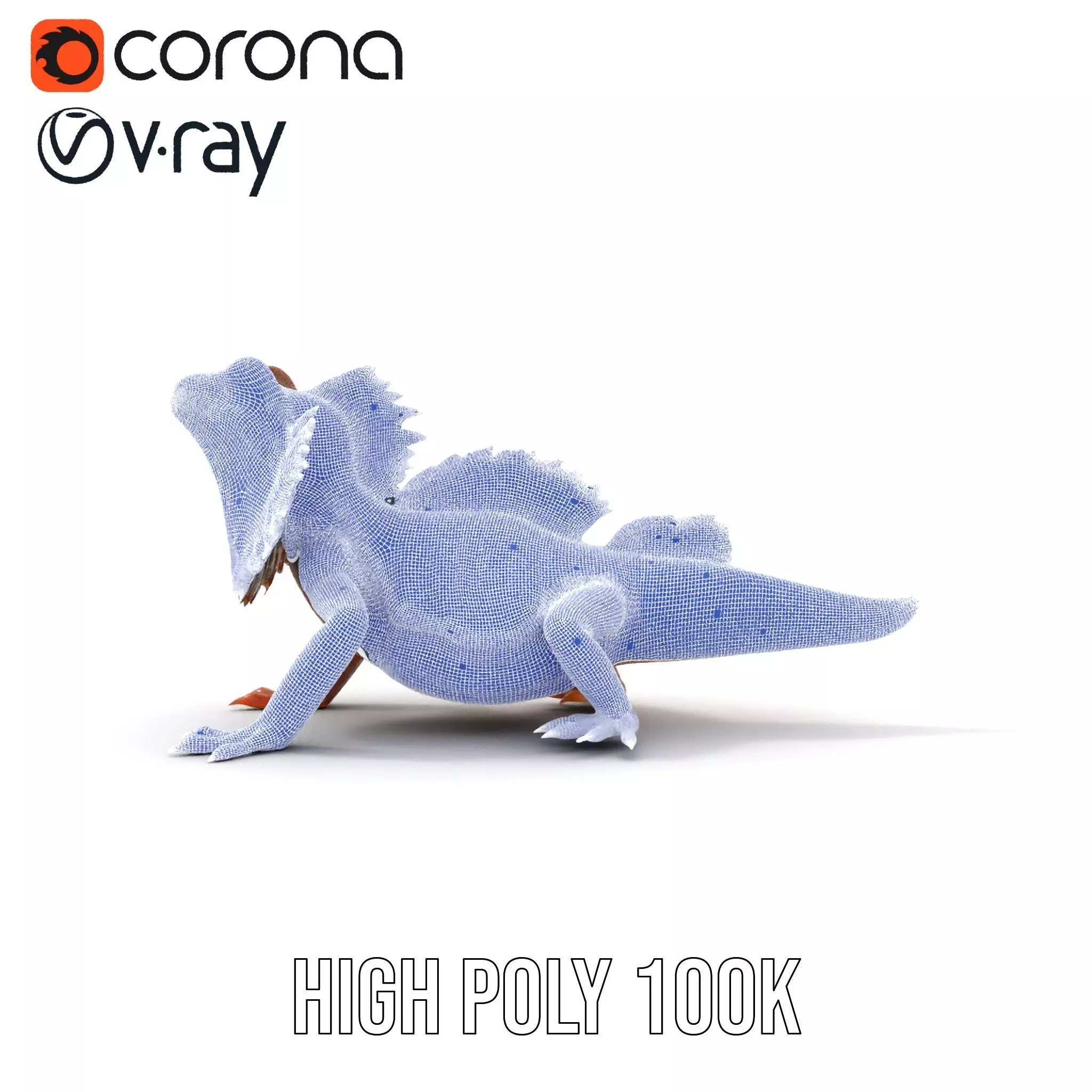 Orange Bearded Dragon model pack Low-poly 3D model_23