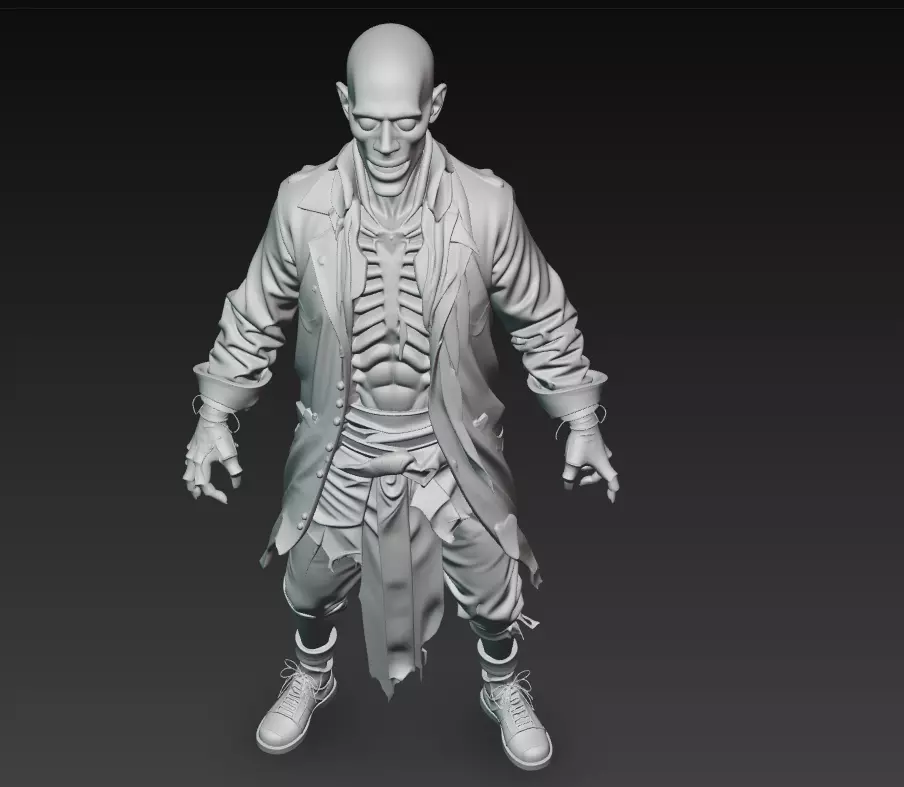 The Crimson Revenant - Stylized Horror Character Statue 3D print model_9