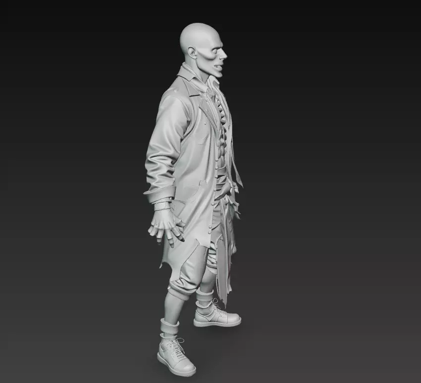 The Crimson Revenant - Stylized Horror Character Statue 3D print model_11