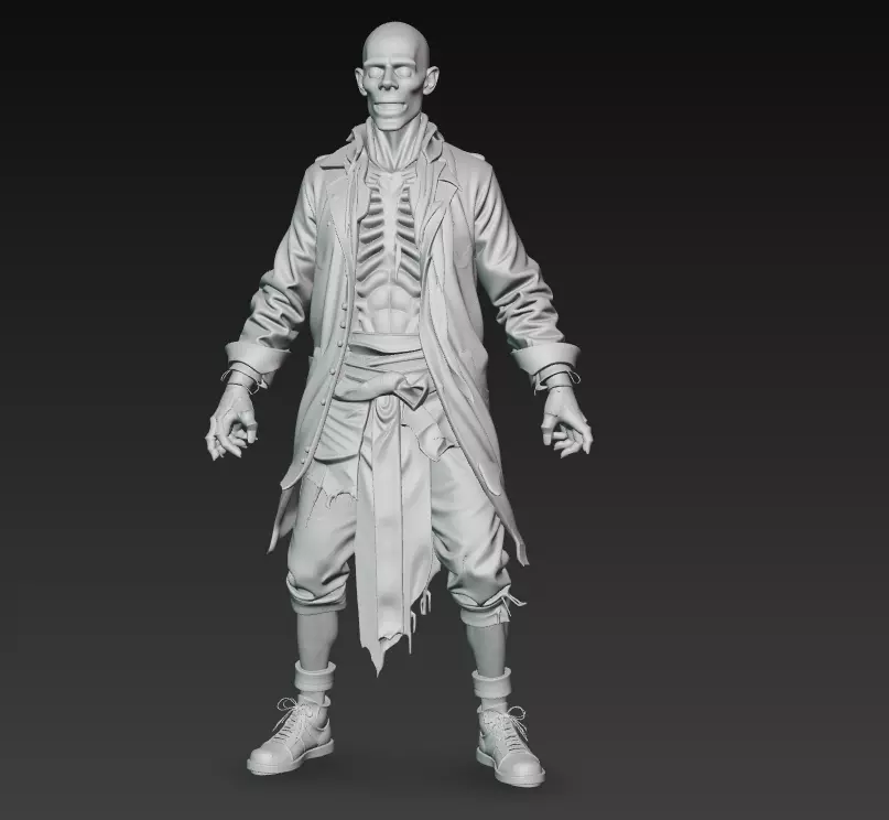 The Crimson Revenant - Stylized Horror Character Statue 3D print model_7