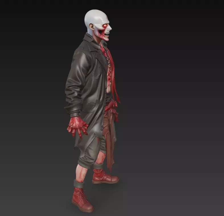 The Crimson Revenant - Stylized Horror Character Statue 3D print model_3