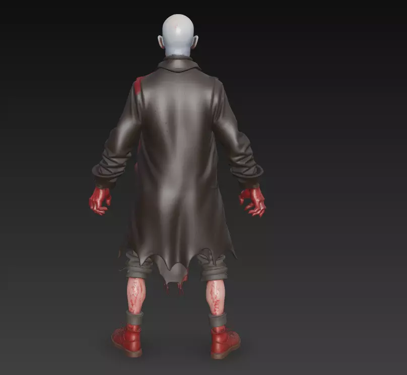 The Crimson Revenant - Stylized Horror Character Statue 3D print model_5