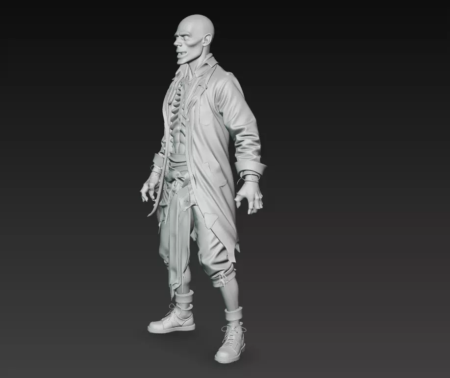 The Crimson Revenant - Stylized Horror Character Statue 3D print model_8