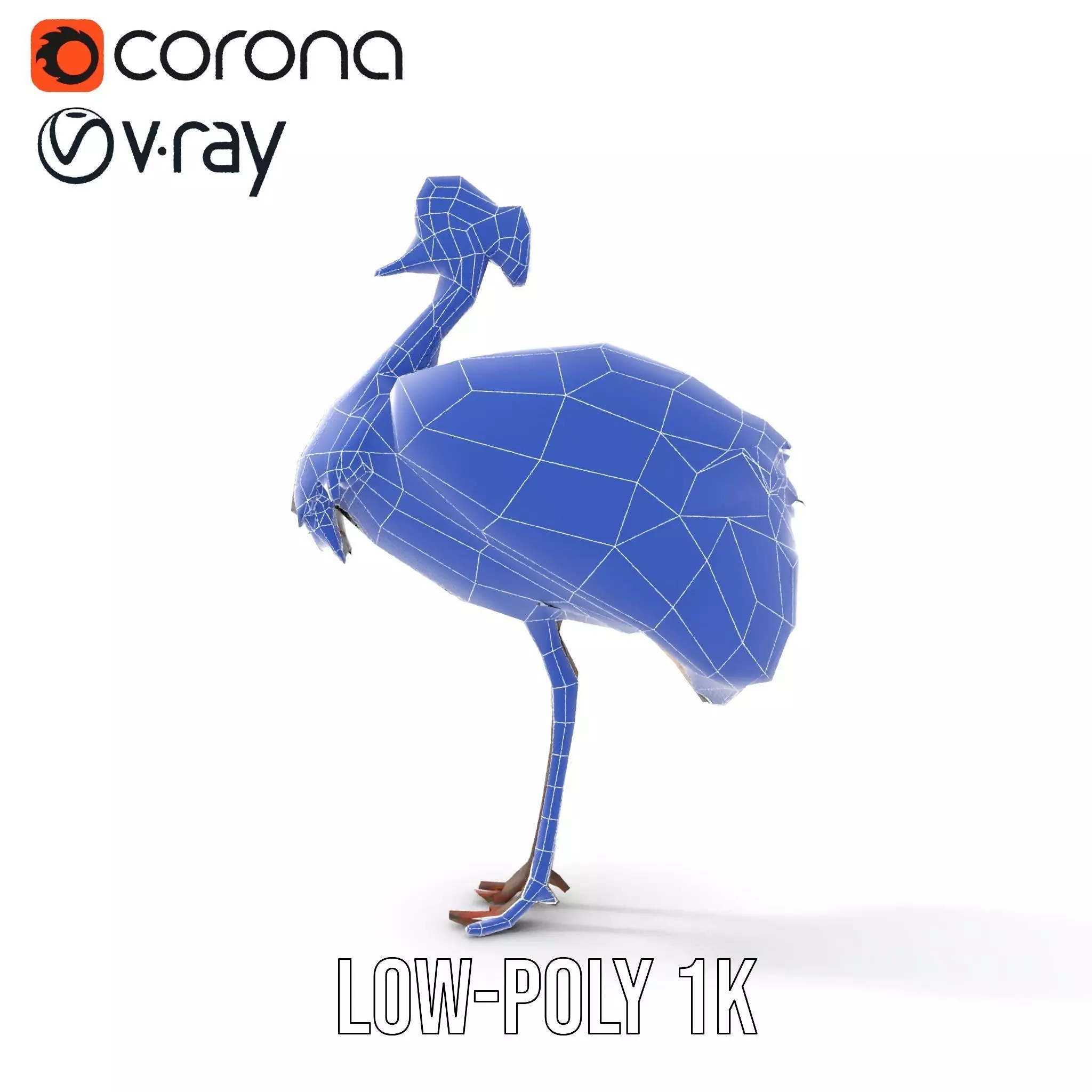 Majestic Gray Crowned Crane model pack Low-poly 3D model_30