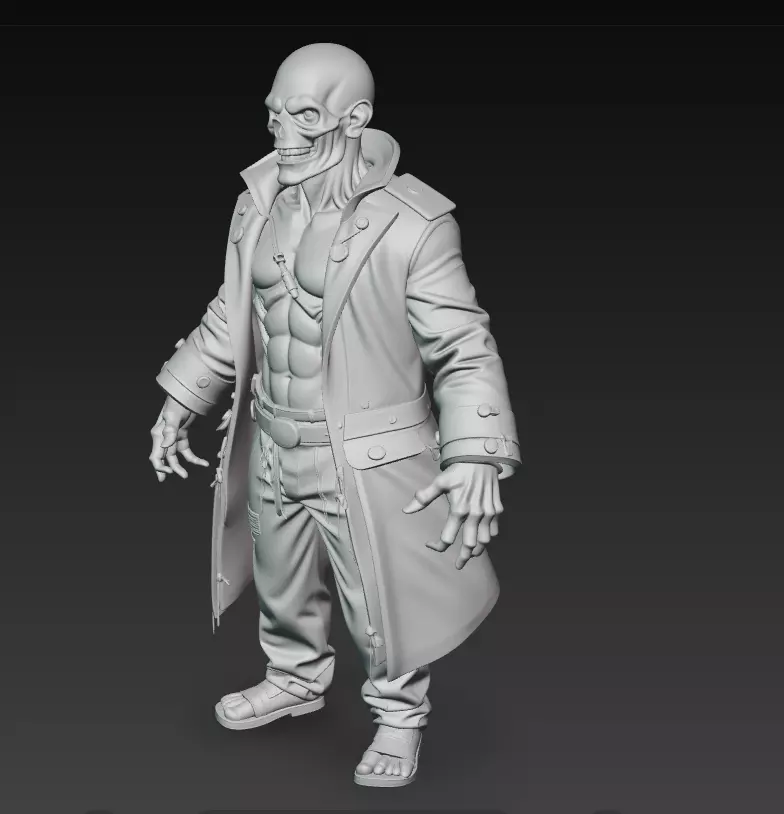 The Crimson Ghoul - Stylized Zombie Commander 3D print model_9