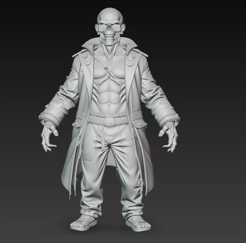 The Crimson Ghoul - Stylized Zombie Commander 3D print model_8