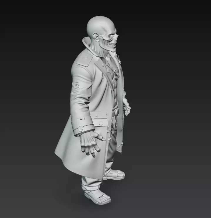 The Crimson Ghoul - Stylized Zombie Commander 3D print model_6
