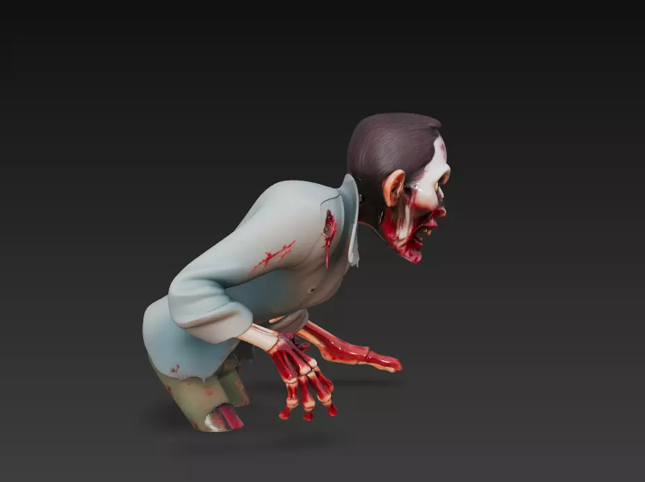 The Last Corpse - Stylized Zombie Survivor Bust 3D print model_5