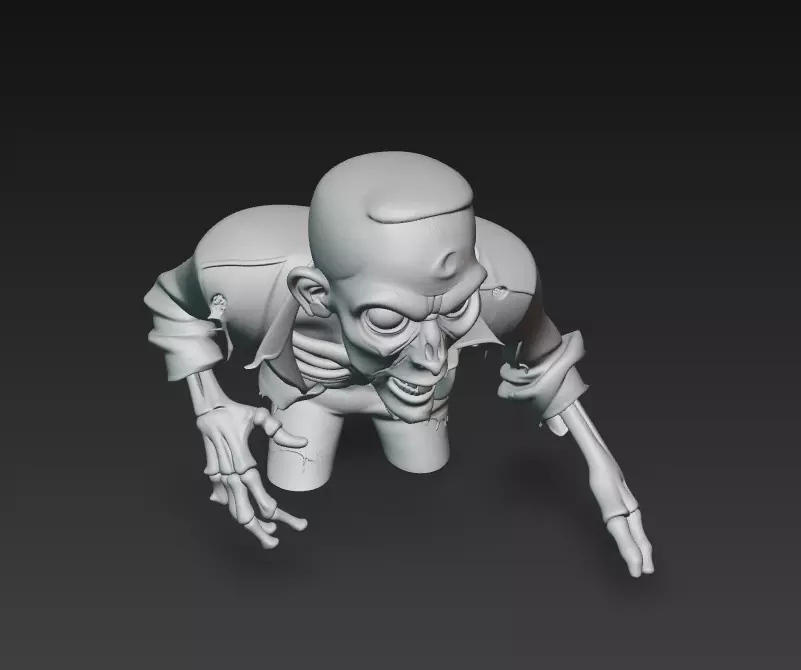 The Last Corpse - Stylized Zombie Survivor Bust 3D print model_7