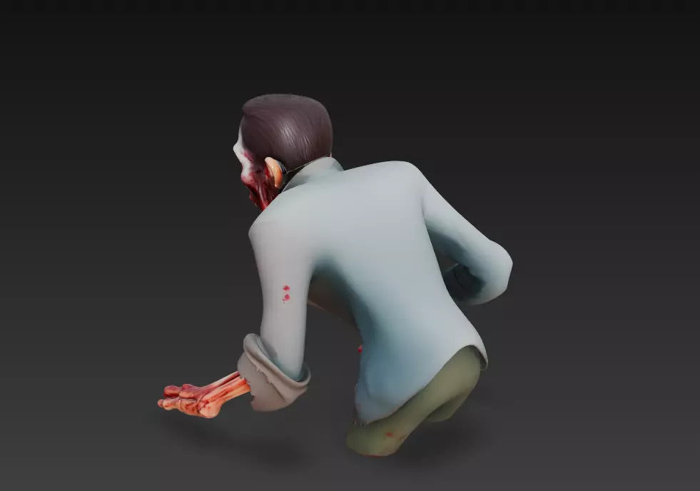 The Last Corpse - Stylized Zombie Survivor Bust 3D print model_6