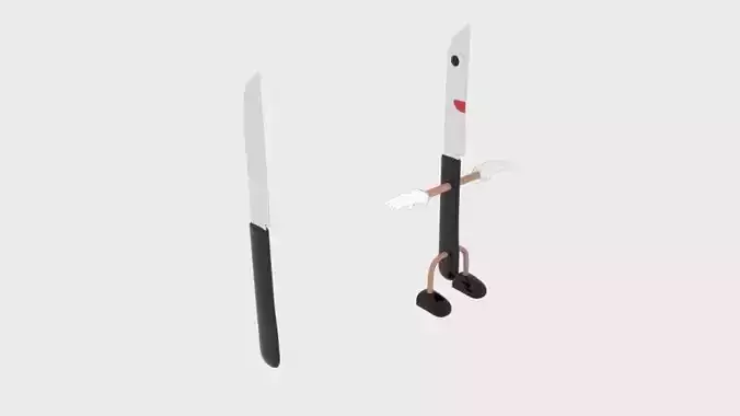 Cartoon Knife Character